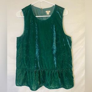 J.Crew Velvet peplum blouse